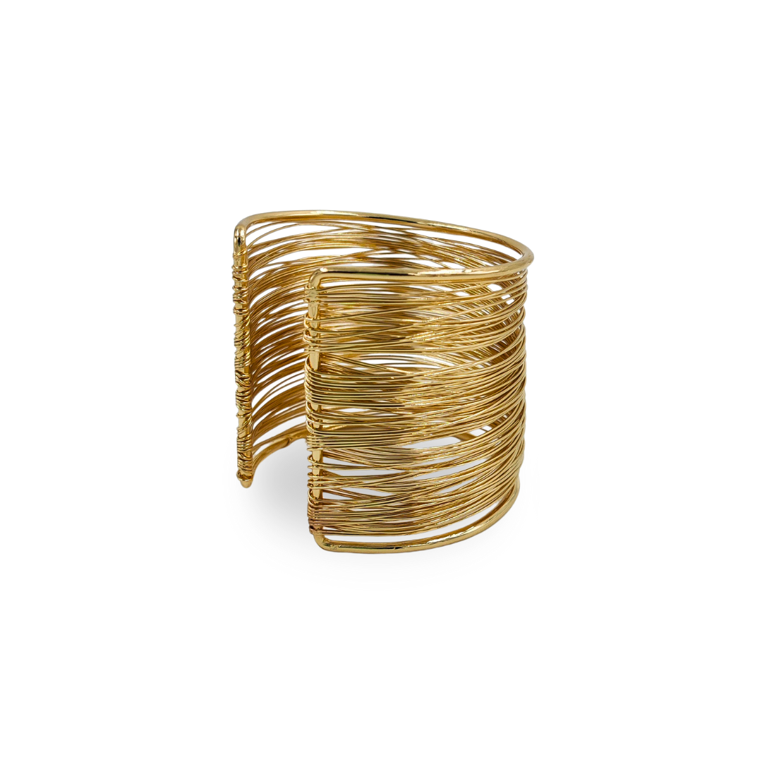Multi-Wire Gold Cuff Adjustable Bracelet