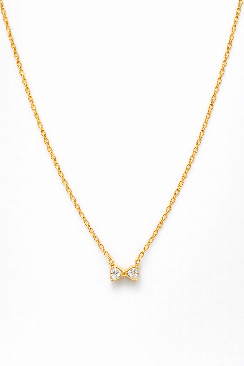 Golden Bow Sparkle Necklace