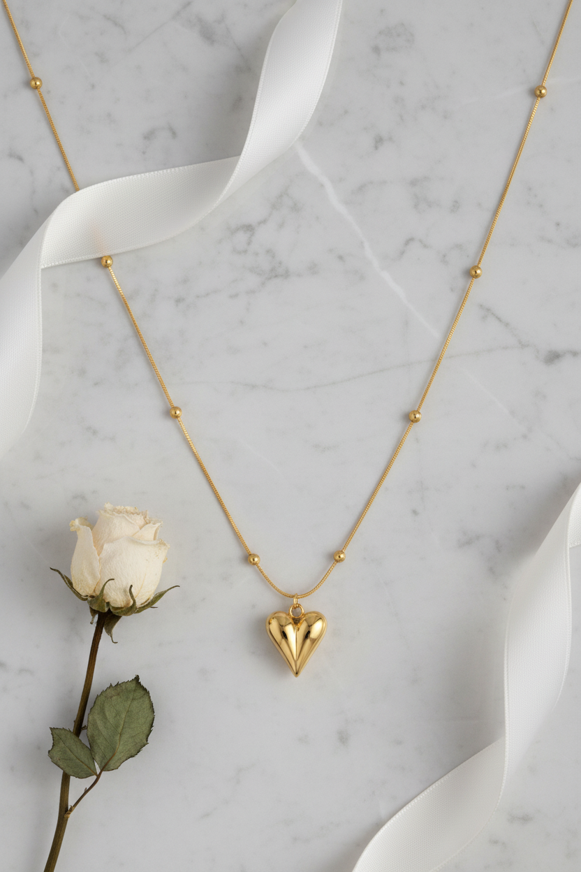 Radiant Gold Heart Necklace