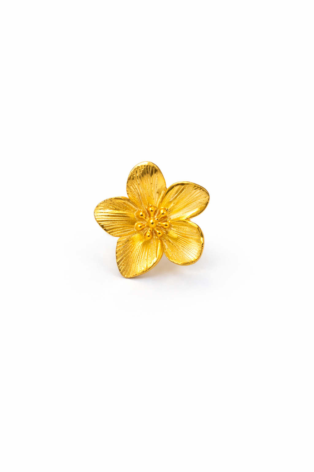 Elegant Floral Gold Adjustable Ring