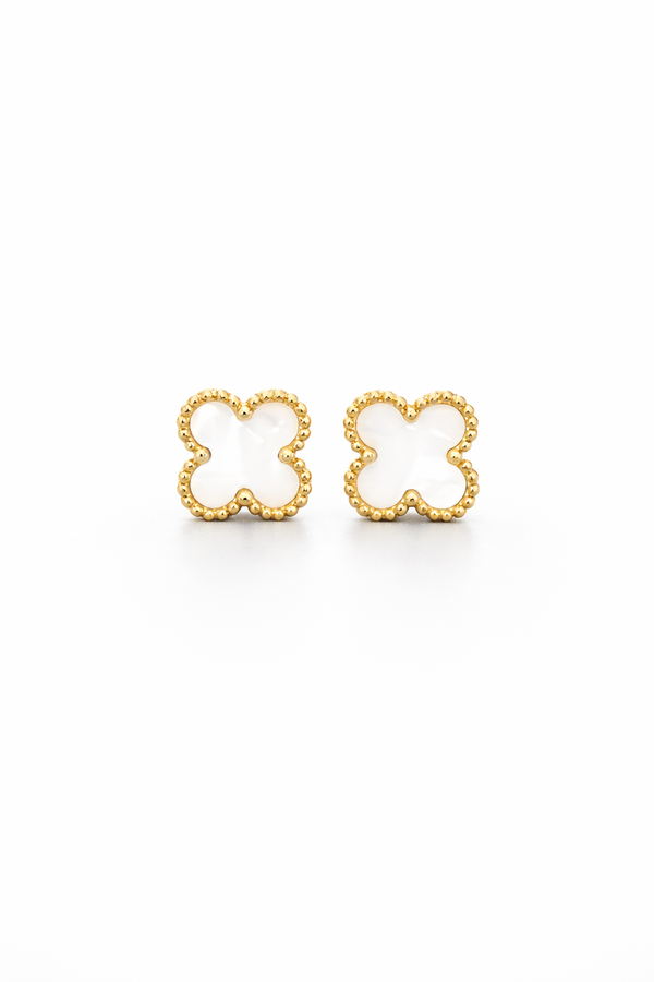 Obsidian Clover Luxury Studs Earrings