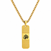 Om Pendant Dotted Design Gold Chain For Men