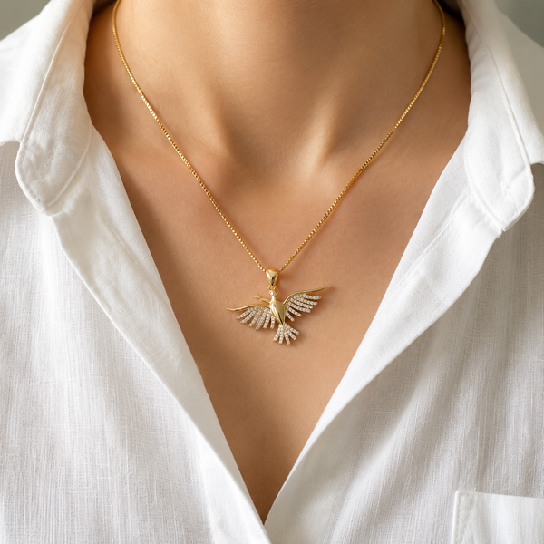 Crystal Phoenix Wings Necklace