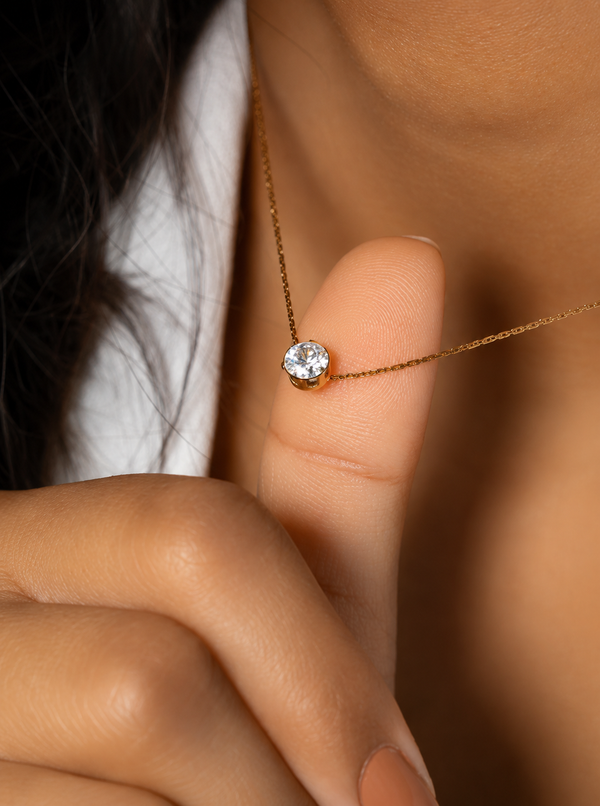 Diamond Necklace, Waterproof and Anti-Tarnish