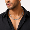 Silver Stainless Steel Curb Chain For Men (21.5 Inch)