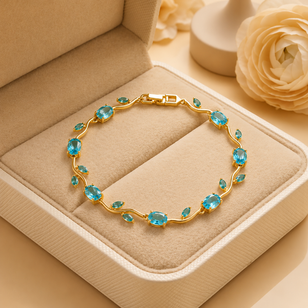 Light Blue Golden Aura Tulip Bracelet