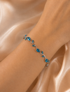 Light Blue Silver Princess Aura Tulip Bracelet