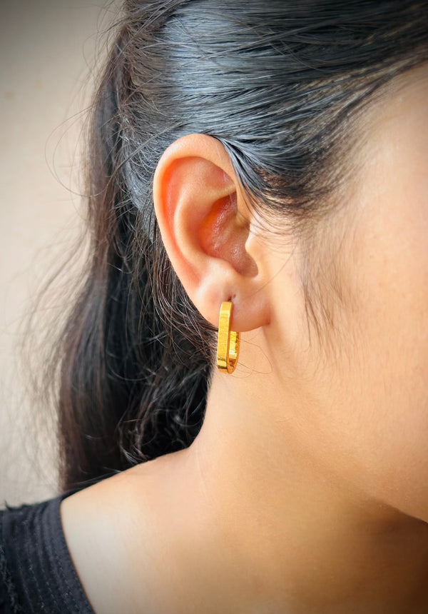 Gold Huggie Hoops Earrings