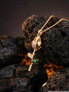Golden Rose Pendant Necklace