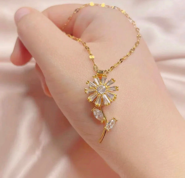 Sunflower Spinner Necklace