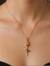 Golden Rose Pendant Necklace