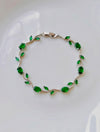 Green Silver Aura Tulip Bracelet