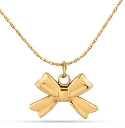 Elegant Bow Tie Pendant Necklace