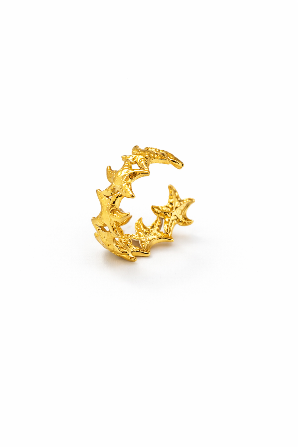 Celestial Starfish Gold Adjustable Ring