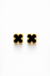 Obsidian Clover Luxury Studs Earrings