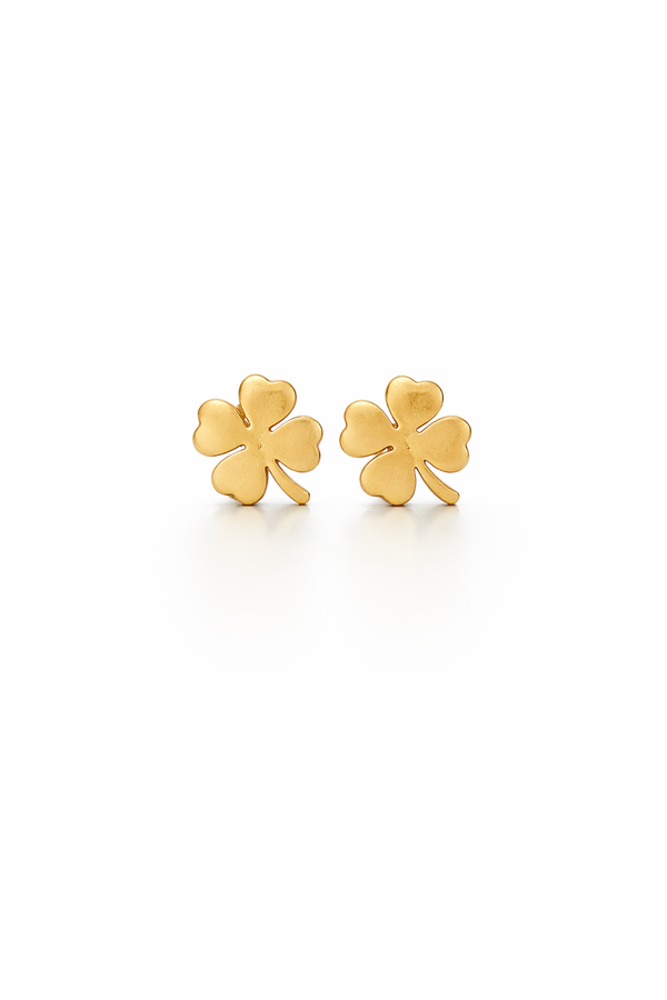 Gold Four Leaf Clover Earrings