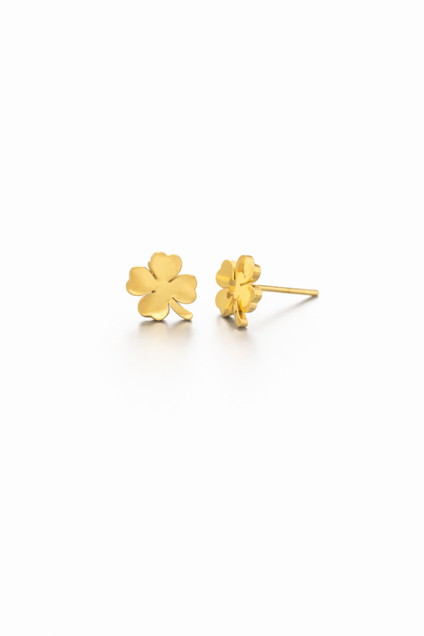 Gold Four Leaf Clover Earrings