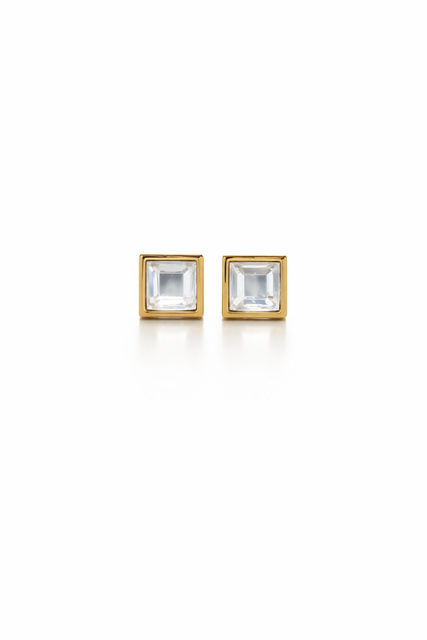 Emerald Cut Stud Earrings