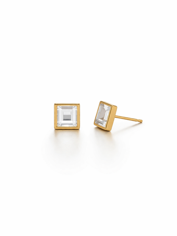 Emerald Cut Stud Earrings