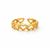 Linked Heart Adjustable Ring