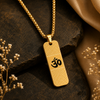 Om Pendant Dotted Design Gold Chain For Men