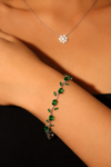 Green Silver Aura Tulip Bracelet