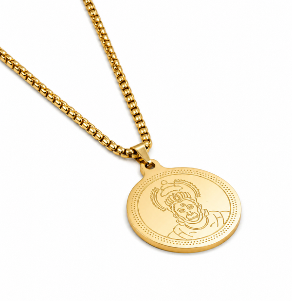 Hanuman Gold Plated Pendant Chain For Men (24 Inch)