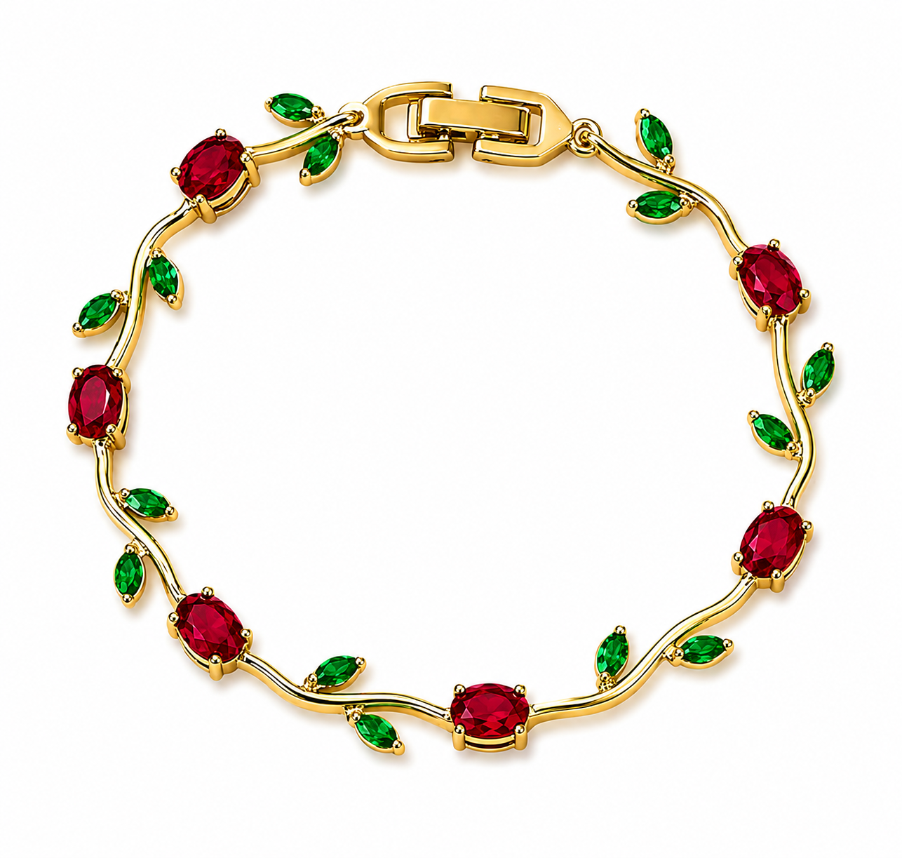 Red and Green Tulip Bracelet