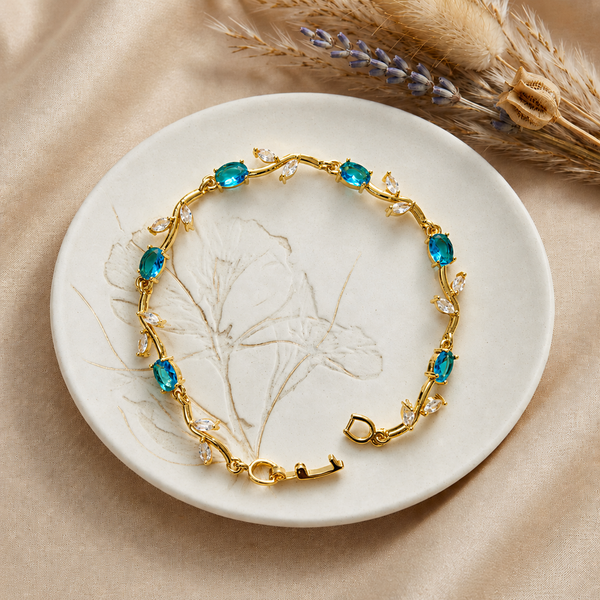 Light Blue Golden Aura Tulip Bracelet