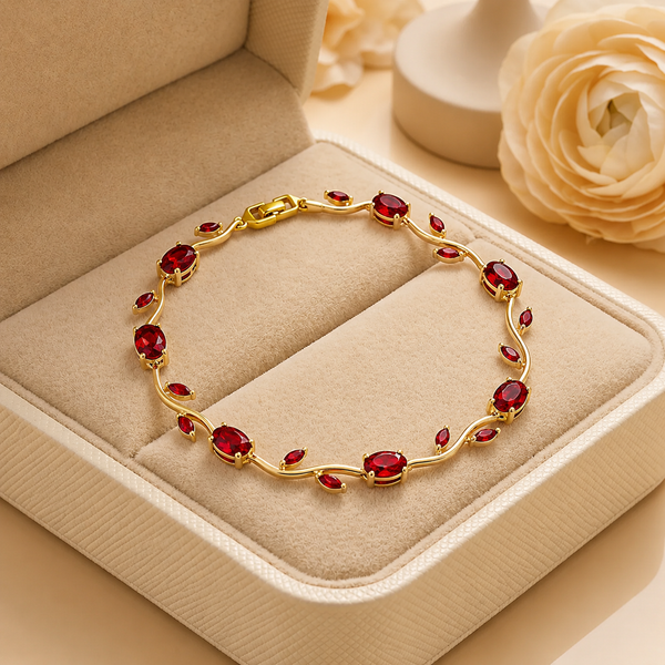 Ruby Red Tulip Bracelet