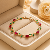 Red and Green Tulip Bracelet