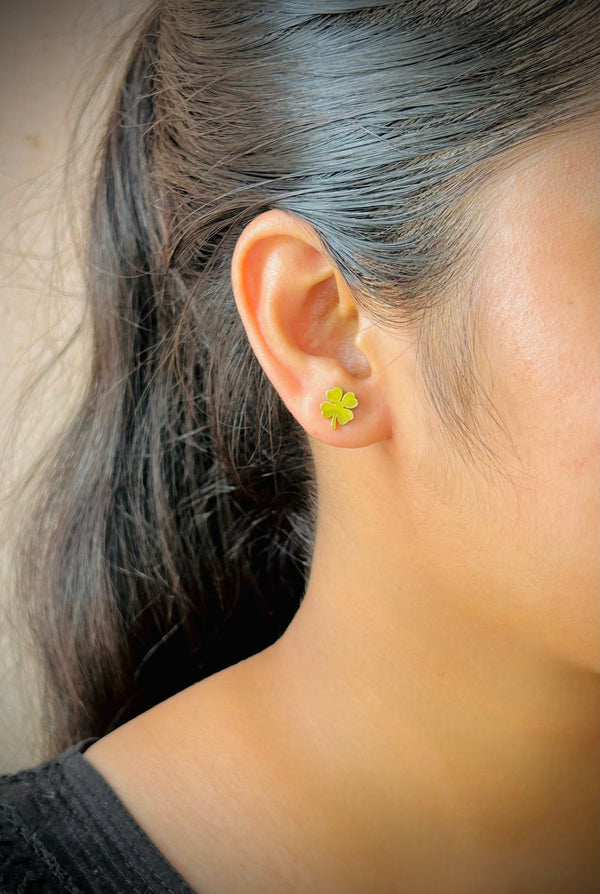 Gold Four Leaf Clover Earrings