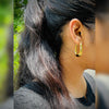 Sleek Oval Gold Hoop Earrings