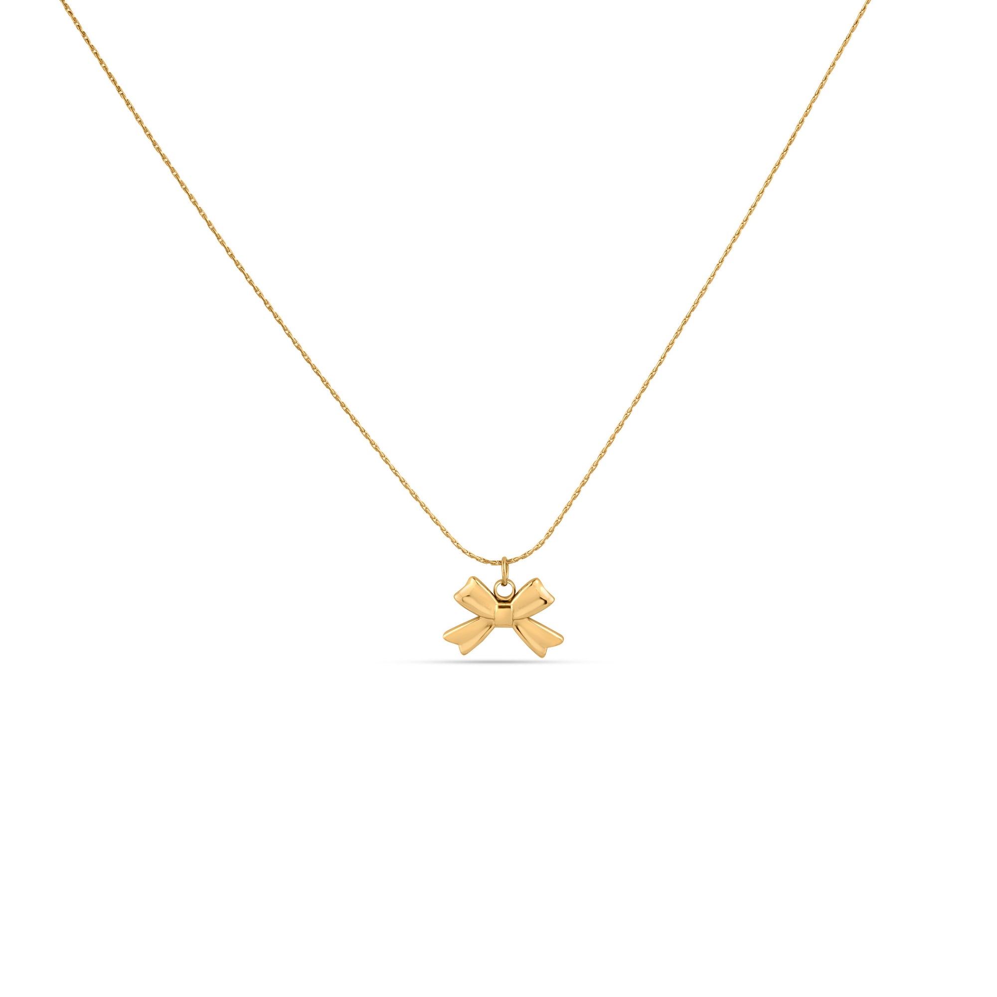 Elegant Bow Tie Pendant Necklace