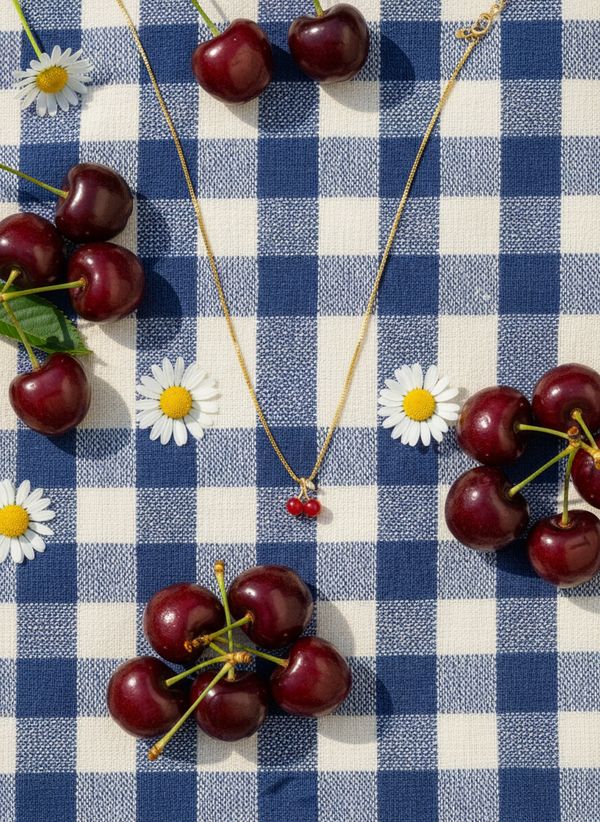 Cherry Motif Fine Gold Pendant