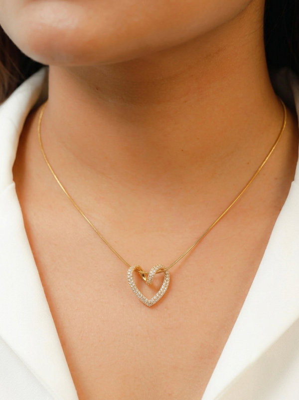 Crystal Heart-Pendant Necklace